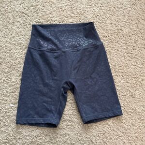 ZYIA Navy Leopard Print Bike Shorts